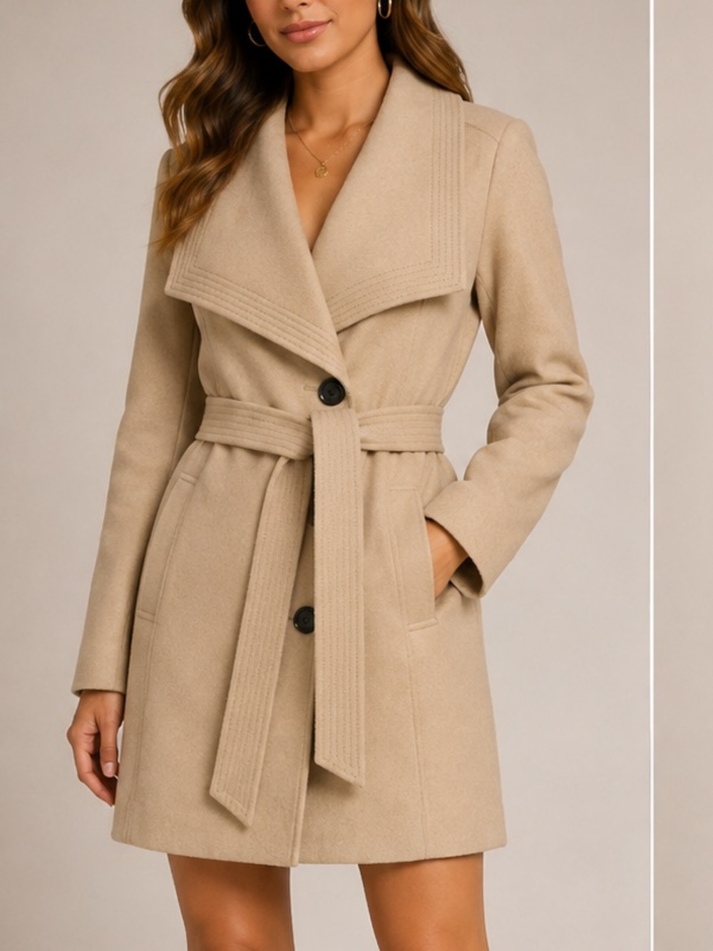 Le Chateau beige lined coat